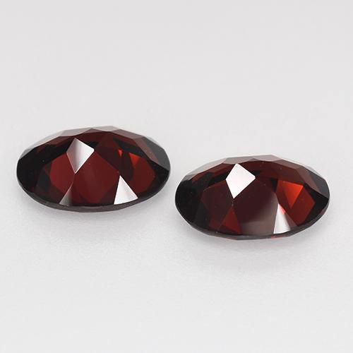 Pyrope Garnet Gemstones in 9 x 7 mm (calibrated) Size for Sale, Pyrope Garnet Stones in Blackish Red Color