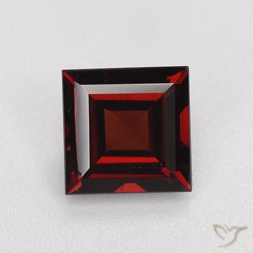 Rojo oscuro Granate Piropo Gema - 2.2ct Corte cuadrado step (ID: 520769)