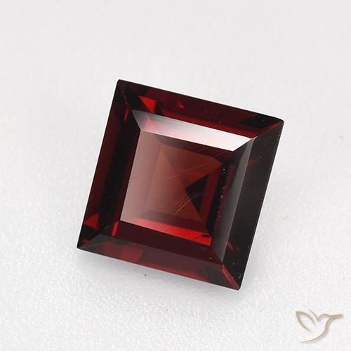 1.82 ct Red Pyrope Garnet Stone, Natural Pyrope Garnet in Square Step-Cut Shape for Sale