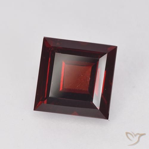 2.11 ct Red Pyrope Garnet Stone, Natural Pyrope Garnet in Square Facet Shape for Sale