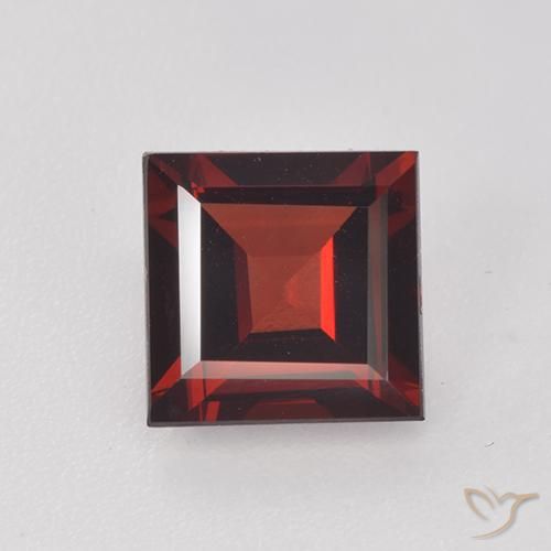 1.87ct Natural Deep Red Pyrope Garnet, Square, VVS-VS