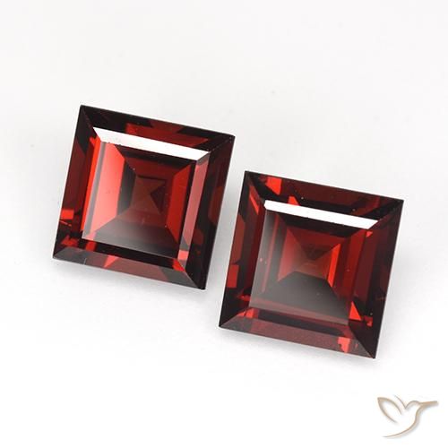 4.17 ctw Red Pyrope Garnet Stones, Natural Pyrope Garnet in Square Step-Cut Shape for Sale