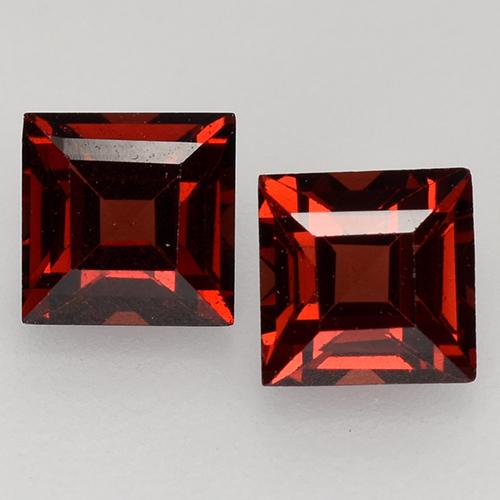 Темно-красный Гранат Пироп Камень - 0.5ct Фасетный Квадрат (ID: 526857)