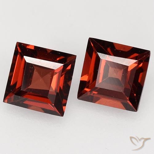 0.94 ctw Red Pyrope Garnet Stones, Natural Pyrope Garnet in Square Facet Shape for Sale