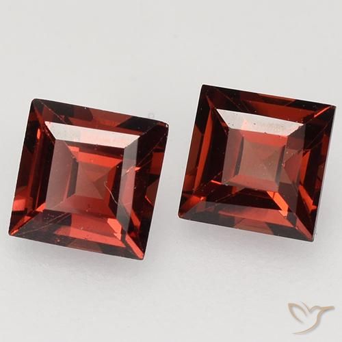 0.95 ctw Red Pyrope Garnet Stones, Natural Pyrope Garnet in Square Facet Shape for Sale