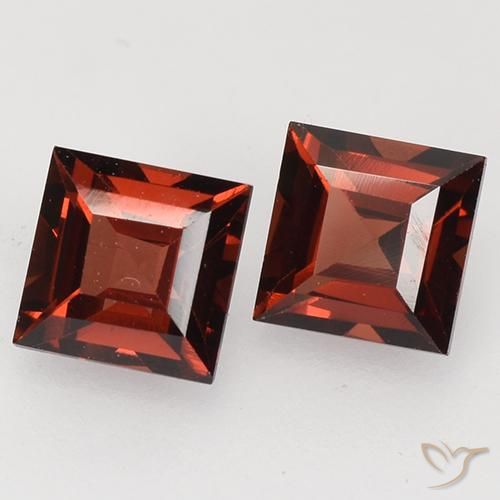 1.00 ctw Red Pyrope Garnet Stones, Natural Pyrope Garnet in Square Facet Shape for Sale