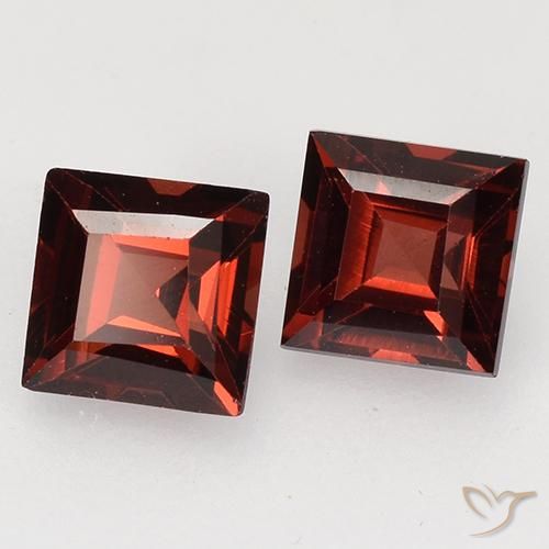 0.96 ctw Red Pyrope Garnet Stones, Natural Pyrope Garnet in Square Facet Shape for Sale