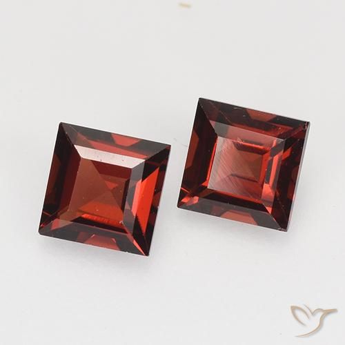 0.89 ctw Red Pyrope Garnet Stones, Natural Pyrope Garnet in Square Facet Shape for Sale