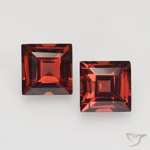 1 ct Square Cut Pyrope Garnet, 4.2 x 4.1 mm From Mozambique, Photo A