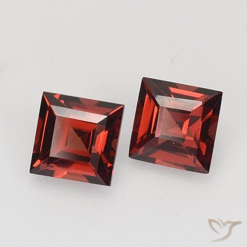 0.94 ctw Red Pyrope Garnet Stones, Natural Pyrope Garnet in Square Facet Shape for Sale