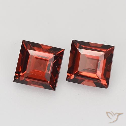 0.92 ctw Red Pyrope Garnet Stones, Natural Pyrope Garnet in Square Facet Shape for Sale