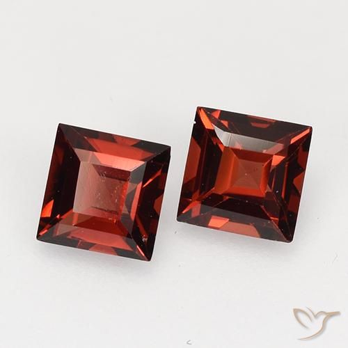 0.92 ctw Red Pyrope Garnet Stones, Natural Pyrope Garnet in Square Facet Shape for Sale