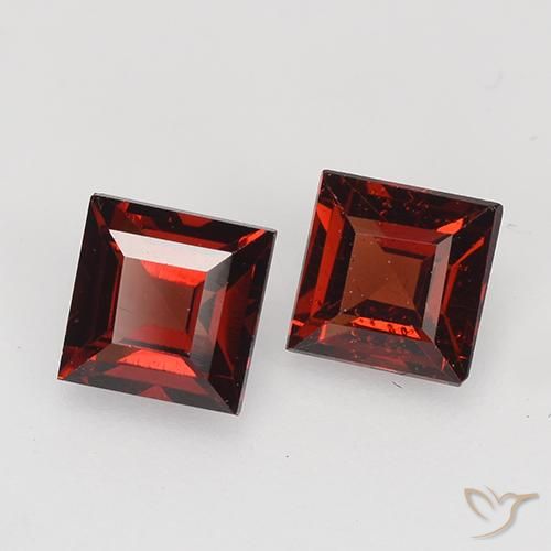 0.99 ctw Red Pyrope Garnet Stones, Natural Pyrope Garnet in Square Facet Shape for Sale