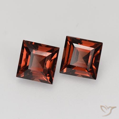 1.05 ctw Red Pyrope Garnet Stones, Natural Pyrope Garnet in Square Facet Shape for Sale