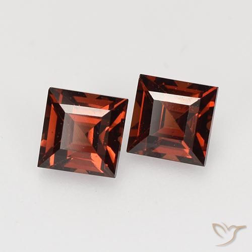 1.11 ctw Red Pyrope Garnet Stones, Natural Pyrope Garnet in Square Facet Shape for Sale