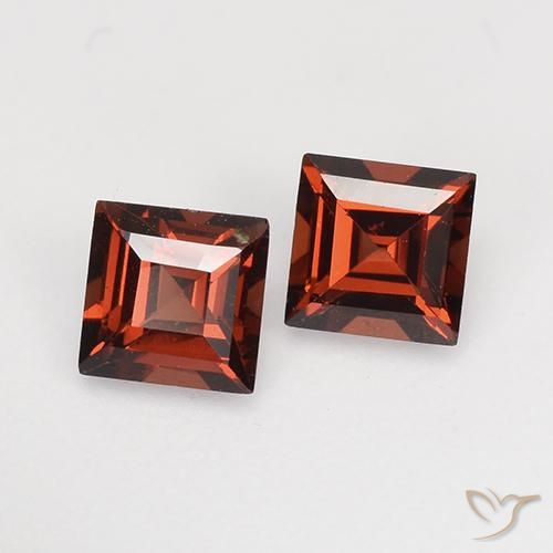 0.94 ctw Red Pyrope Garnet Stones, Natural Pyrope Garnet in Square Facet Shape for Sale