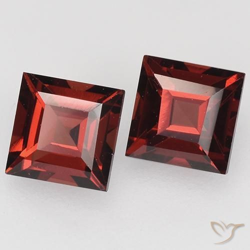 1.05 ctw Red Pyrope Garnet Stones, Natural Pyrope Garnet in Square Facet Shape for Sale