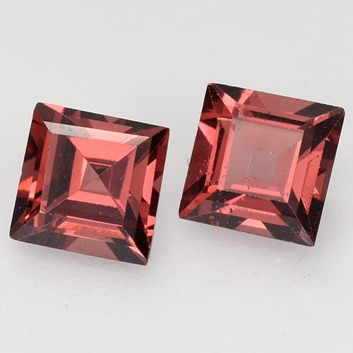 0.92 ctw Red Pyrope Garnet Stones, Natural Pyrope Garnet in Square Facet Shape for Sale