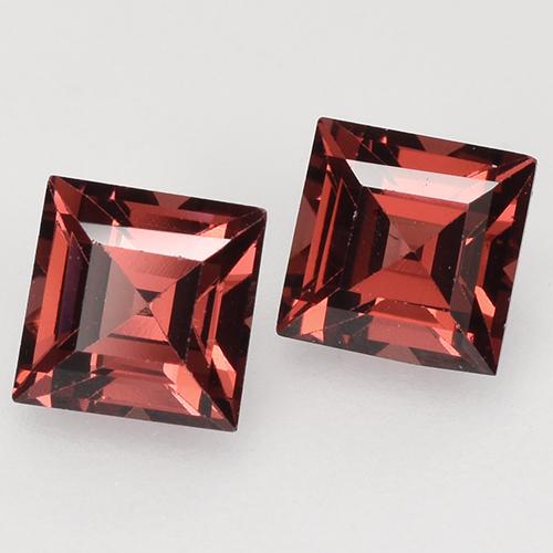 Scarlet Red Гранат Пироп Камень - 0.5ct Фасетный Квадрат (ID: 528094)