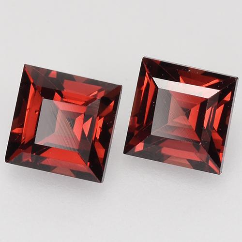 1.10 ctw Red Pyrope Garnet Stones, Natural Pyrope Garnet in Square Facet Shape for Sale