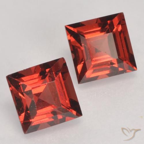 1.02 ctw Red Pyrope Garnet Stones, Natural Pyrope Garnet in Square Facet Shape for Sale