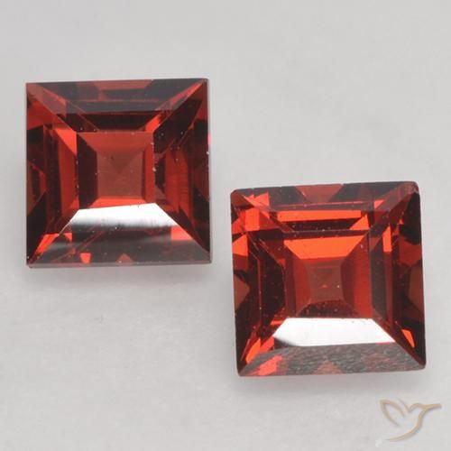 1 ct Square Cut Pyrope Garnet, 4.1 x 4.1 mm From Mozambique, Photo A