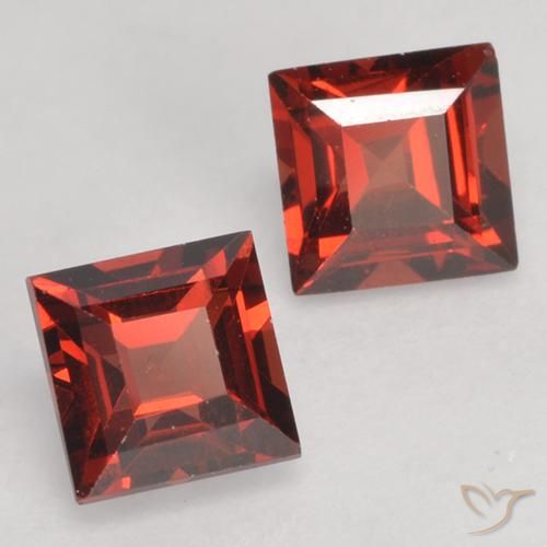 1.00 ctw Red Pyrope Garnet Stones, Natural Pyrope Garnet in Square Facet Shape for Sale