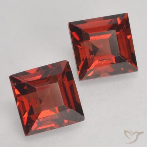 1.03 ctw Red Pyrope Garnet Stones, Natural Pyrope Garnet in Square Facet Shape for Sale