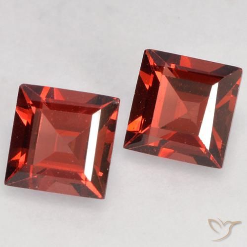 0.93 ctw Red Pyrope Garnet Stones, Natural Pyrope Garnet in Square Facet Shape for Sale