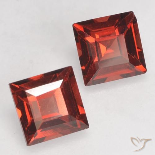 0.98 ctw Red Pyrope Garnet Stones, Natural Pyrope Garnet in Square Facet Shape for Sale