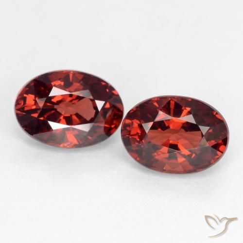 Medium Red Гранат Пироп Камень - 1.3ct Фасетный Овал (ID: 536975)