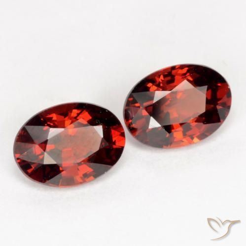 2.08 ctw Red Pyrope Garnet Stones, Natural Pyrope Garnet in Oval Facet Shape for Sale
