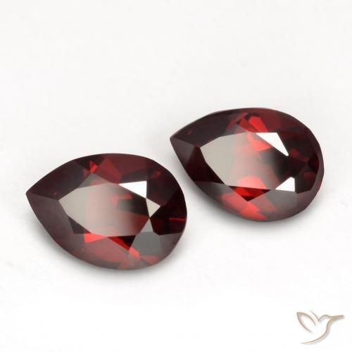 1.68 ctw Red Pyrope Garnet Stones, Natural Pyrope Garnet in Pear Facet Shape for Sale
