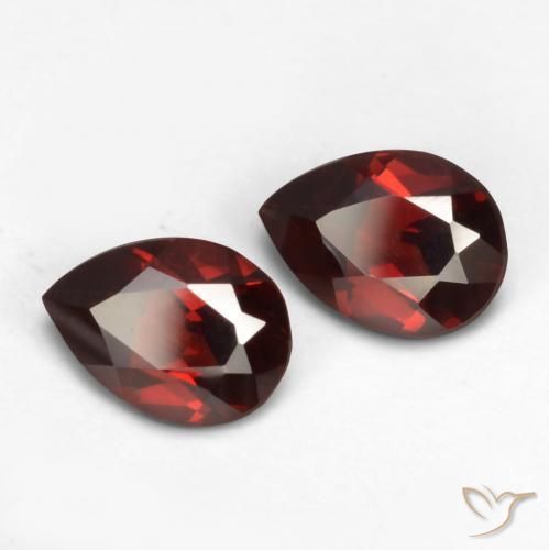 1.62 ctw Red Pyrope Garnet Stones, Natural Pyrope Garnet in Pear Facet Shape for Sale