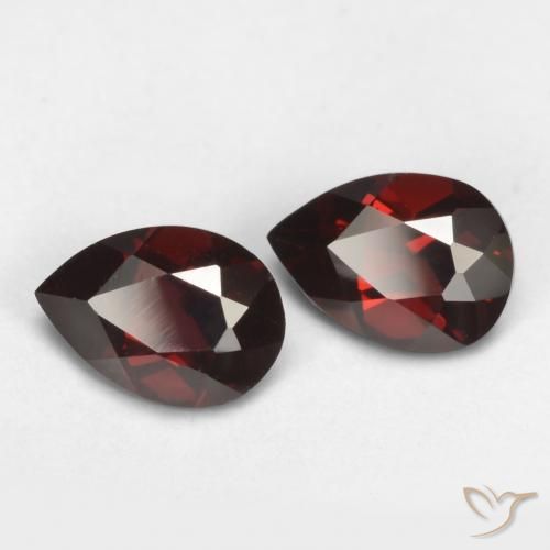 1.71 ctw Red Pyrope Garnet Stones, Natural Pyrope Garnet in Pear Facet Shape for Sale