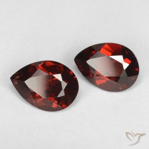 1.73 ctw Red Pyrope Garnet Stones, Natural Pyrope Garnet in Pear Facet Shape for Sale