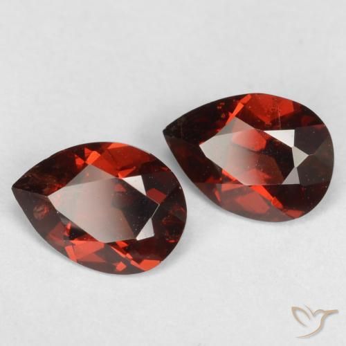 1.68 ctw Red Pyrope Garnet Stones, Natural Pyrope Garnet in Pear Facet Shape for Sale