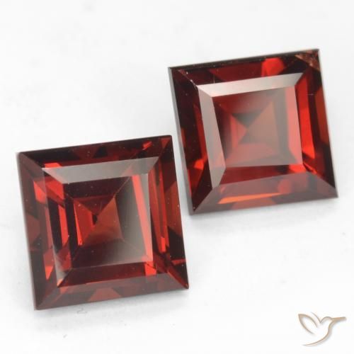 4.46 ct Square Cut Pyrope Garnet, 7 x 7 mm From India, Photo A