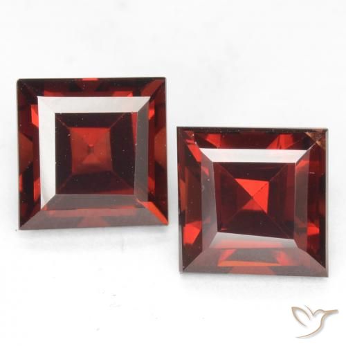 4.46 ctw Red Pyrope Garnet Stones, Natural Pyrope Garnet in Square Facet Shape for Sale