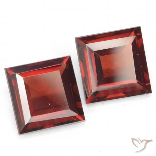 4.13 ctw Red Pyrope Garnet Stones, Natural Pyrope Garnet in Square Facet Shape for Sale