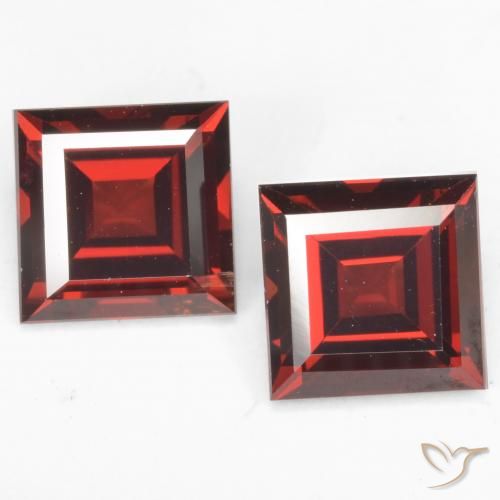 4.1 ct Square Cut Pyrope Garnet, 6.9 x 6.9 mm From India, Photo A