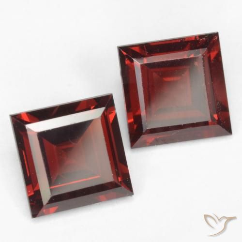 Темно-красный Гранат Пироп Камень - 2ct Фасетный Квадрат (ID: 539009)