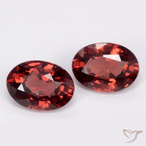 2.11 ctw Red Pyrope Garnet Stones, Natural Pyrope Garnet in Oval Facet Shape for Sale