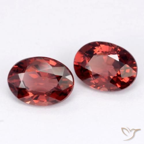 1.98 ctw Red Pyrope Garnet Stones, Natural Pyrope Garnet in Oval Facet Shape for Sale