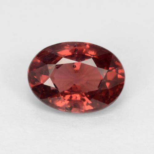 濃いスカーレットレッド パイロープガーネット 宝石 - 1.1ct オーバル ファセット (ID: 543542)