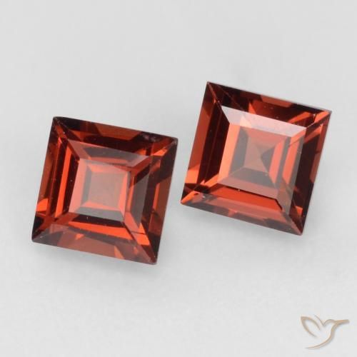 0.94 ctw Red Pyrope Garnet Stones, Natural Pyrope Garnet in Square Facet Shape for Sale