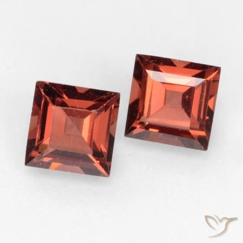 0.89 ctw Red Pyrope Garnet Stones, Natural Pyrope Garnet in Square Facet Shape for Sale