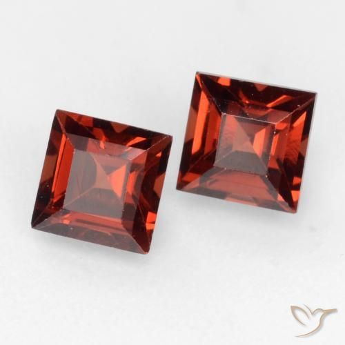 1.02 ctw Red Pyrope Garnet Stones, Natural Pyrope Garnet in Square Facet Shape for Sale