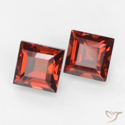 1.04 ctw Red Pyrope Garnet Stones, Natural Pyrope Garnet in Square Facet Shape for Sale