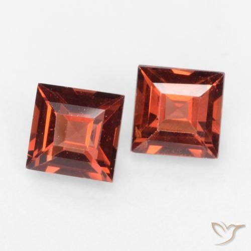 0.88 ctw Red Pyrope Garnet Stones, Natural Pyrope Garnet in Square Facet Shape for Sale
